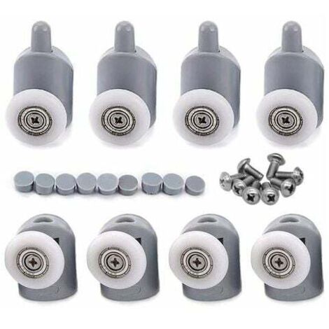 8 Pcs 23mm Dusche Tür Roller Räder Räder Schiebe Badezimmer Tür Rollen