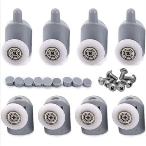 8 Pcs 23mm Galet Rouleau Roulette Roue pour Porte de Douche, Roulettes Coulissantes Porte Salle de Bain