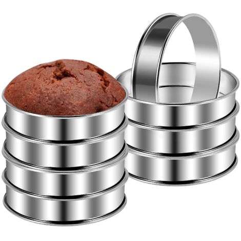 8 Pcs 4.1 Inch Muffin Tart Rings for Home Cooking--