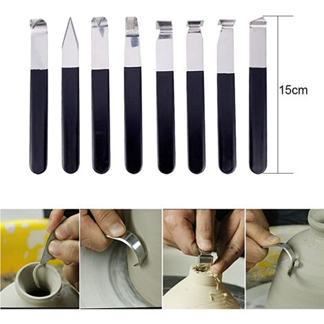 8 Pcs Argile Sculpture Poterie Outil Métal Tête Sculpture Outils Shapers Outils de Coupe pour Modélisation