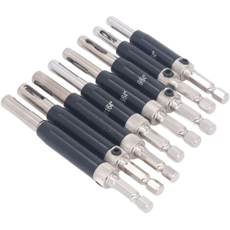 8 Pcs Auto-centrage de Forte de Forte Poule Hexagonale Noire à l'outil d'ouverture Trous Charnière