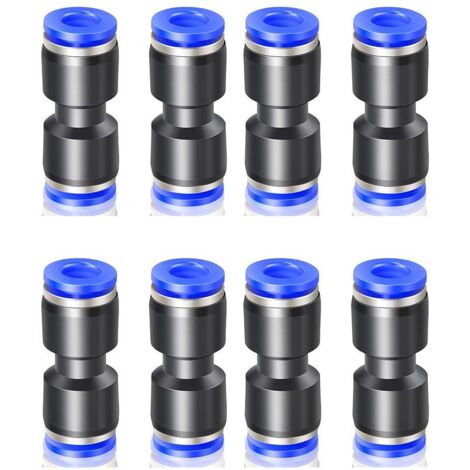 8 Pcs Bleu 8mm OD Droit Push To Connect Raccords (PU-8)