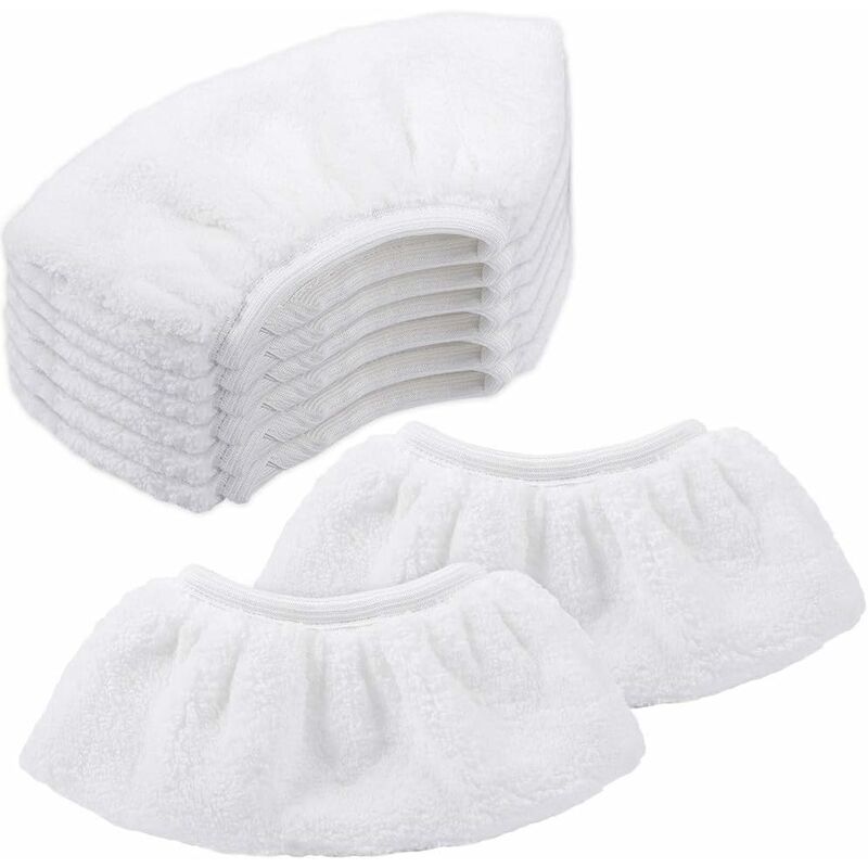 Choyclit - 8 pcs Bonnettes Microfibre pour Kärcher, Chiffons pour Buse à Main Accessoire pour Nettoyeurs Vapeur sc 1, 2, 3, 4, 5