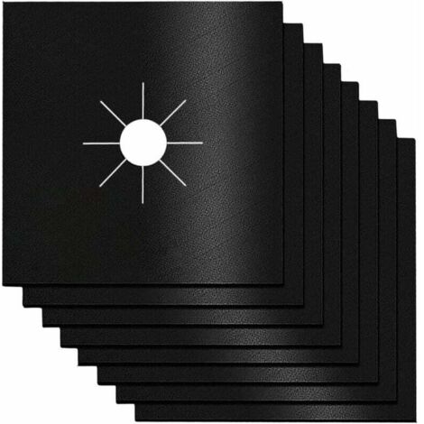8 Pcs Brûleur de Cuisinière Réutilisable Couvre Plaque de Cuisson à Gaz Protection D'écra Cuisinière Gaz Protecteur Pad Antiadhésif, Facile Nettoyer, pour Familles, écoles, Restaurants Etc—Noir