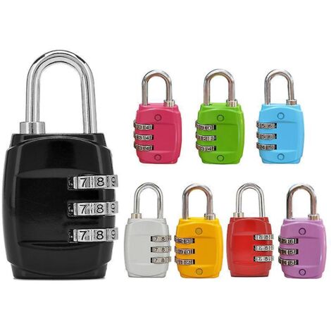 8 Pcs Cadenas Code, Cadenas Code Exterieur, Serrure  Combinaison  3 Chiffres, Cadenas  Code, Code De Verrouillage Voyage, Cadenas Valise, Cadenas