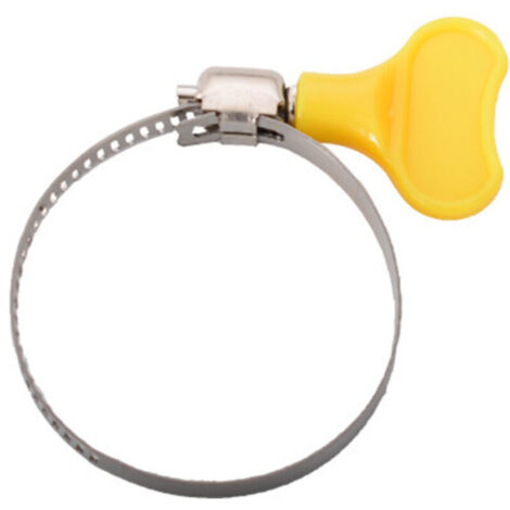 8 Pcs Collier de Serrage, Collier Serrage Inox Réglable 21-38mm Collier Durite, Collier de Serrage pour Tuyau d'Eau Tube d'Automobiles Câble Piscine Robinet (Poignée jaune)