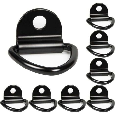 8 Pcs Crochets d'Arrimage pour Anneau en D Noir pour avec Support Kayaks Bateaux Cano毛 Pendentifs Remorques Pickups Camions Autos Jardin