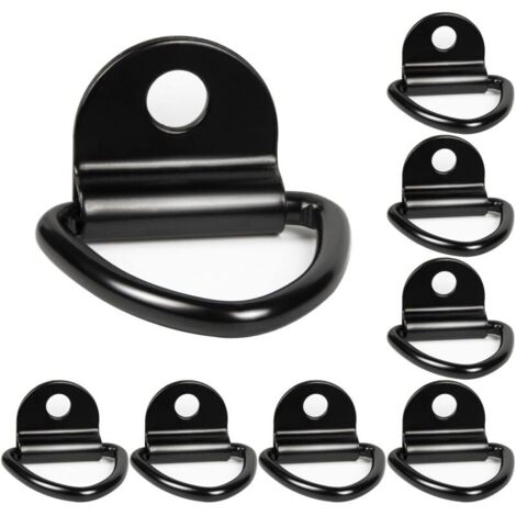 8 Pcs Crochets d'Arrimage pour Anneau en D Noir pour avec Support Kayaks Bateaux Cano毛 Pendentifs Remorques Pickups Camions Autos Jardin