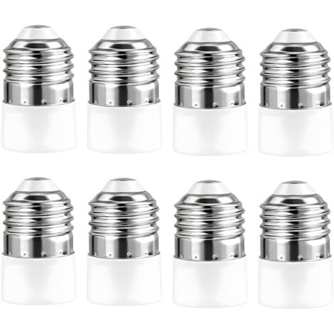 8 PCS E27 vers E14 Adaptateur de Douille, Adaptateur E14 E27 pour Douille Ampoule E27, Douille Voleuse Universelle pour Ampoules LED, Halogènes et Incandescentes, Installation Facile