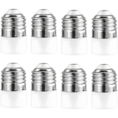 8 PCS E27 vers E14 Adaptateur de Douille, Adaptateur E14 E27 pour Douille Ampoule E27, Douille Voleuse Universelle pour Ampoules LED, Halogènes et Incandescentes, Installation Facile