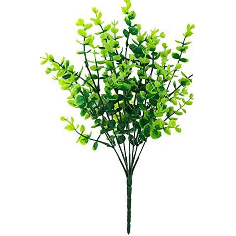 8 Pcs Faux Herbe Argent Feuille Vert Plantes pour la de Mariage Cour IntéRieur et ExtéRieur DéCoration