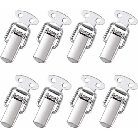 8 PCS Fermeture à Levier Loquet à Ressort avec Crochet Fermeture à Ressort en Acier Inoxydable pour Coffret, Boîte, Tiroir, Armoire, Trousse médical