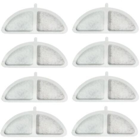 8 PCS Filtre Fontaine Eau Chat, Filtres de Fontaine à Eau Remplacement, avec Système de Triple Filtration avec Résine et Charbon Actif