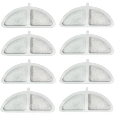 8 PCS Filtre Fontaine Eau Chat, Filtres de Fontaine à Eau Remplacement, avec Système de Triple Filtration avec Résine et Charbon Actif