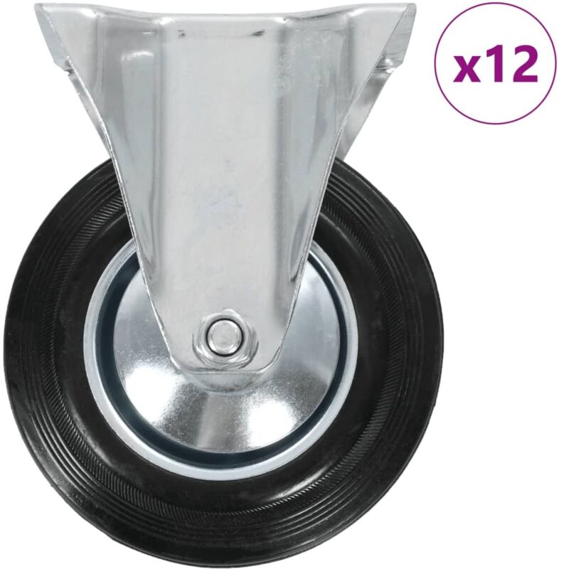 12 pcs Fixed Casters 160 mm vidaXL