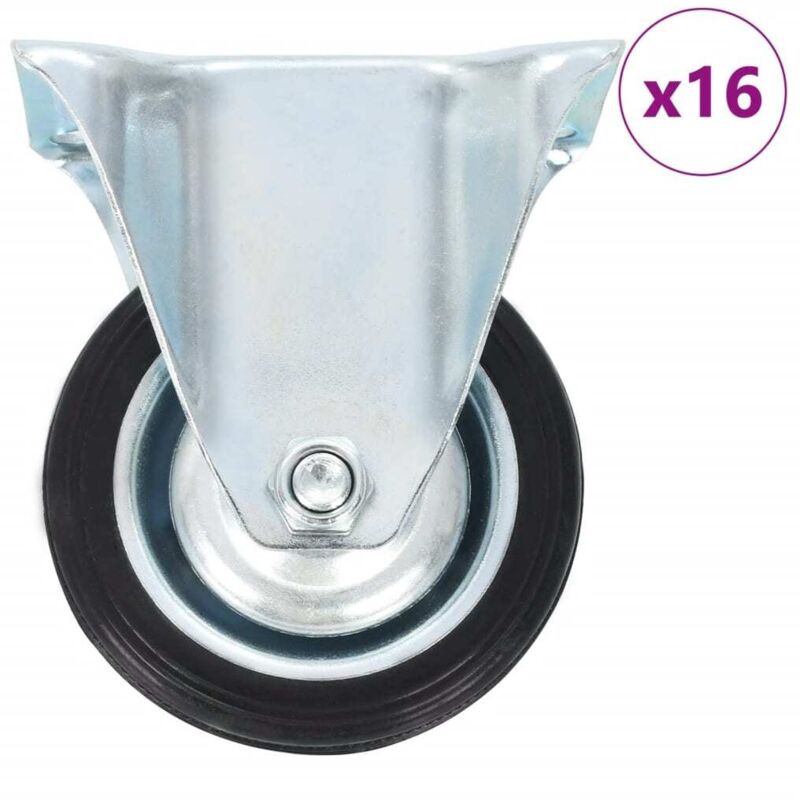 16 pcs Fixed Casters 75 mm Vidaxl