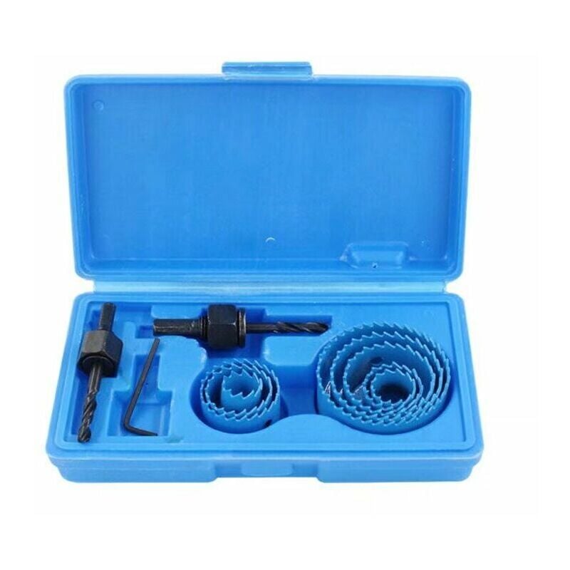 8 Pcs Kit Scies Cloches bi-métal en Acier Carbone 19-64mm Scie Cloche Coffret pour Bois, Plaque de Plâtre et Plaques de Plâtre