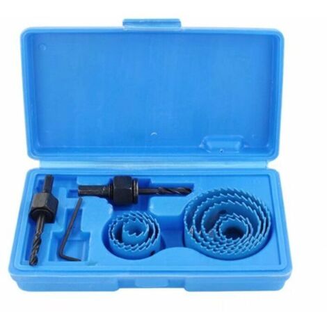8 Pcs Kit Scies Cloches bi-métal en Acier Carbone 19-64mm Scie Cloche Coffret pour Bois, Plaque de Plâtre et Plaques de Plâtre