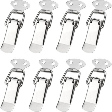 8 Pcs Loquet à Ressort Bascule Acier Inoxydable Fermeture à levier Boîte à Ressort pour Coffret Boîte