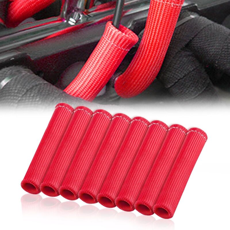 8 PCS Manchon de protection thermique du fil de bougie 2500° Protecteur de fil de bougie - Enveloppe de protection de fil Remplacement pour voiture