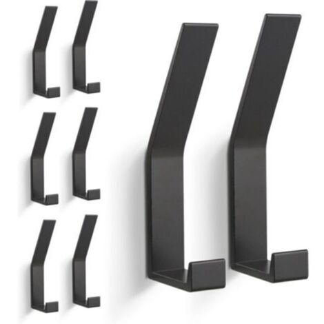 8 PCs Patères, Porte Manteau Mural (Vis Invisibles), Crochet Porte Manteau Moderne pour Vestes, Manteaux, Vêtements, écharpes, Sacs à Main et Plus (Noir)