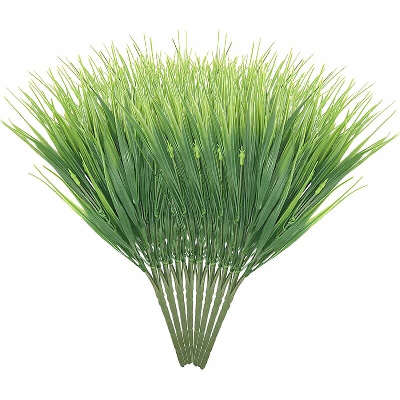 Groofoo - 8 pcs Plante Artificielle,Herbe Plante Artificielle Réaliste,Arbustes Verts En Plastique De Haute Qualité,Décoration Parfaite à Haute
