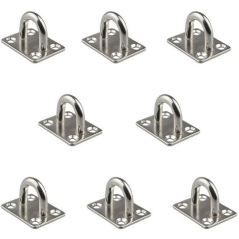8 Pcs Plaque à Oeillet 6mm Pontet Marine en Acier Inoxydable 304 Plaque à Oeillet Durable pour Bateau Plafond Mural Balanoire Hamac Marine