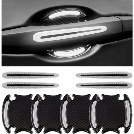 8 PCS Protection Anti-Rayures pour Poignée De Porte Voiture,Film Autocollant Poignée Portière Voiture,Autocollants 3D pour Poignée De Portière(Blanc)
