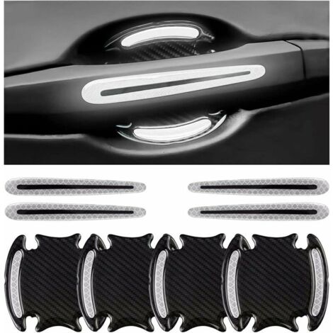 8 PCS Protection Anti-Rayures pour Poignée De Porte Voiture,Film Autocollant Poignée Portière Voiture,Autocollants 3D pour Poignée De Portière(Blanc)