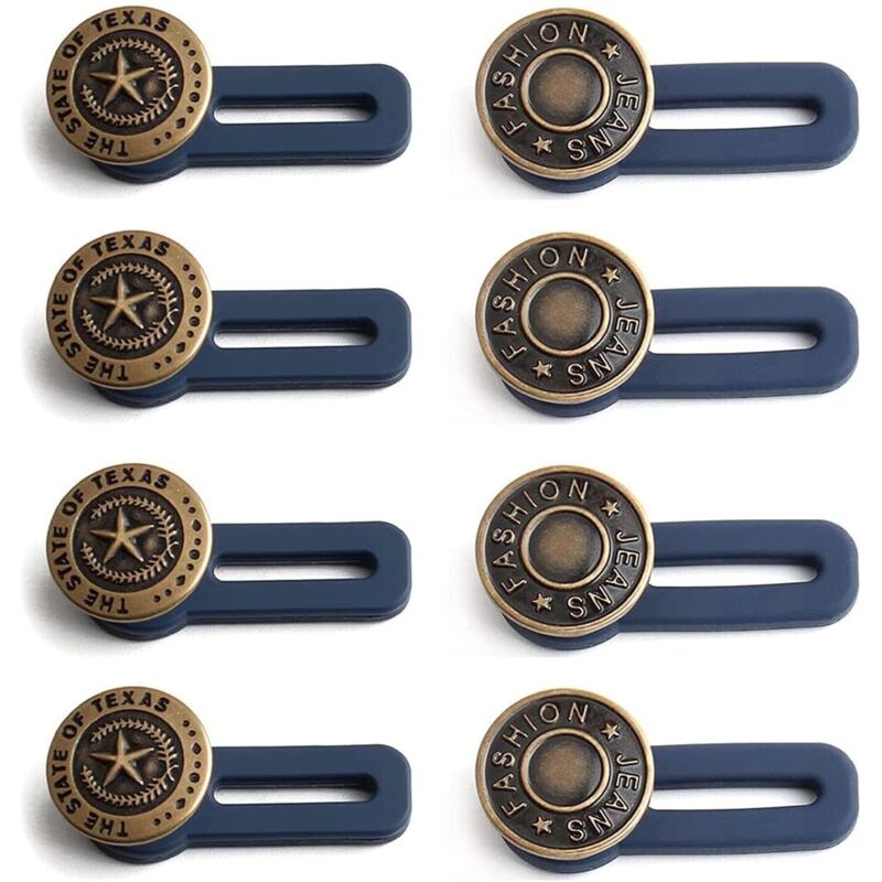 8 PCS Rallonge Bouton Pantalon Bouton Jeans Élastique ,Extension de Bouton élastique en Caoutchouc pour Jeans ,Pantalons ,Jupes ou Poignets