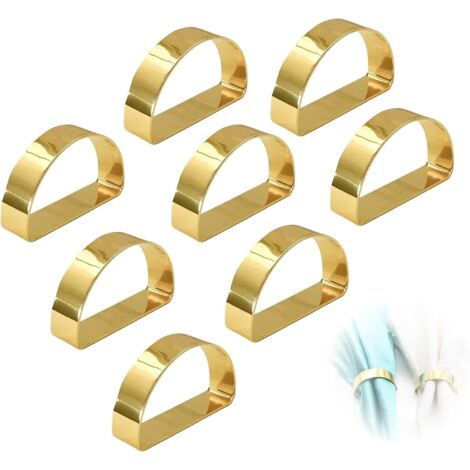8 PCS Rond De Serviette De Table, Anneaux De Serviette DoréS, Attaches De Serviette pour Mariages, NoëL, Thanksgiving Et Occasions Festives, Robustes Et Polyvalents