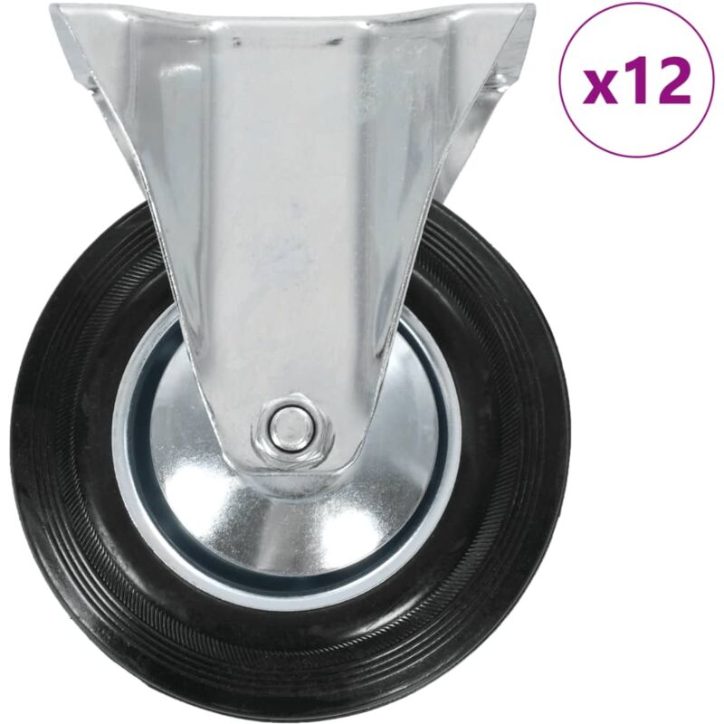 12 pcs Roulettes fixes 160 mm vidaXL