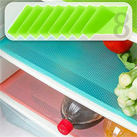 8 pcs Tapis De Tiroir De Cuisine,Tapis Refrigerateur Tapis D'Étagère Tapis Fond De Tiroir Antidérapant en EVA Tapis De Tiroir pour Placard,Tiroir,Réfrigérateur,Cuisine,Armoires De Table (Vert)