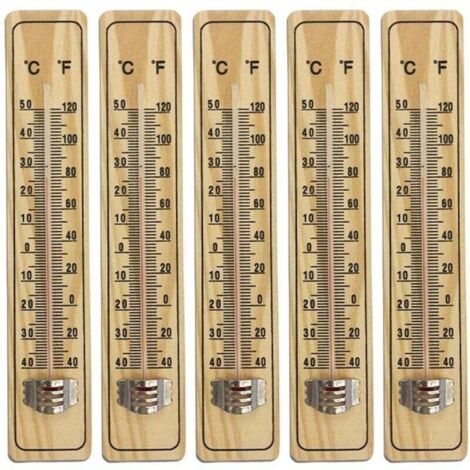 8 Pcs Thermomètre À Bois pour Intérieur,thermomètre en Bois pour Mesurer La Température L'intérieur Et L'extérieur,L'énergie,Thermomètre avec Échelle en Degrés Celsius Et Fahrenheit