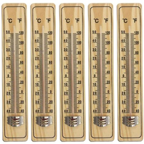 8 Pcs Thermomètre À Bois pour Intérieur,thermomètre en Bois pour Mesurer La Température L'intérieur Et L'extérieur,L'énergie,Thermomètre avec Échelle en Degrés Celsius Et Fahrenheit