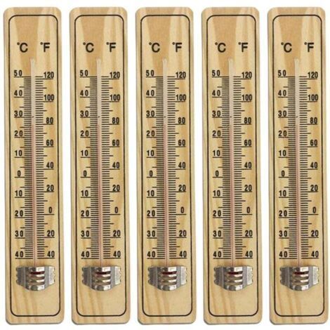 8 Pcs Thermomètre À Bois pour Intérieur,thermomètre en Bois pour Mesurer La Température L'intérieur Et L'extérieur,L'énergie,Thermomètre avec Échelle en Degrés Celsius Et Fahrenheit