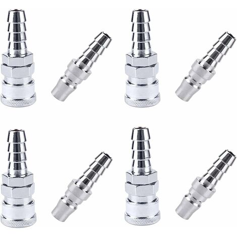 8 Pcs Tuyau De Conduite D'air Compresseur Raccord, SH20 + PH20 Flexible D'air Raccords Rapides, Raccords de Compresseur de Tuyau de Conduite D'Air, pour tuyau de 9 mm,- 13Treize