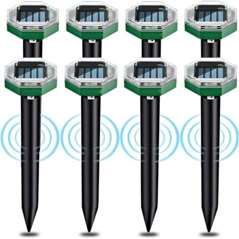 8 Pcs Ultrasonic Solar Mole Repeller Mole Repellent Ultrasonic Solar Mole Repellent