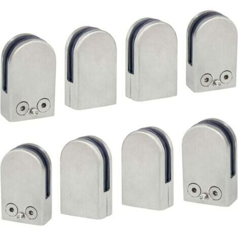 8 PCS(6-8mm) Pince à Verre Porte-Verre En Acier Inoxydable 304 Support de Serrage Clamp Clip Plat Main Courante Fenêtre Balustrade Réglable Escalier