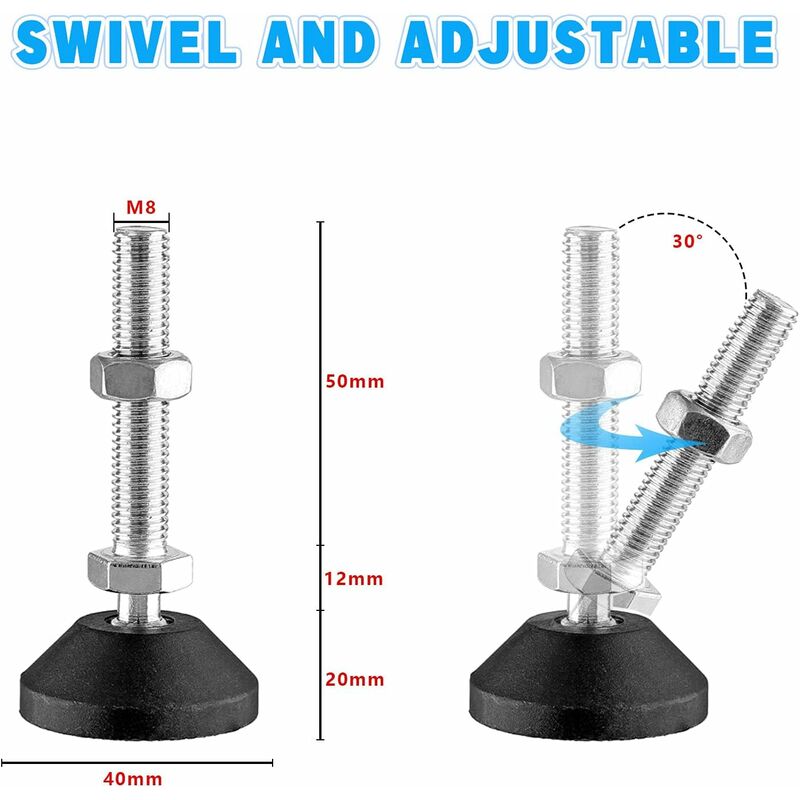 8 Pezzi 40M8 Piedini di Livellamento, Piedini per