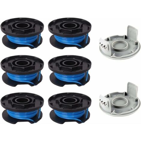 8 pezzi di bobina di ricambio per decespugliatore, compatibile con Ryobi One + AC14RL3A-18V 24V 40V, filo per decespugliatore a batteria da 11 piedi, 6 bobine + 2 cappucci di taglio, DEBUNS
