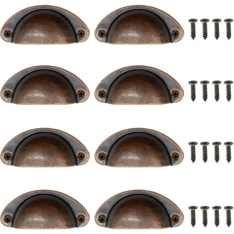 8 pezzi di maniglie vecchio stile, maniglie per mobili antichi, maniglie per cassetti semicircolari, mobili da cucina, armadi, porte