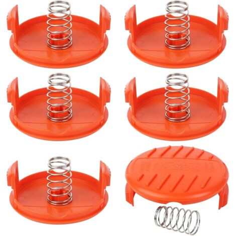 8 pezzi di ricambio per rocchetto, tappi per rocchetto, copertura di ricambio con molla, 8 pezzi per bobina di tagliaerba Black-Decker RC-100-P AFS.