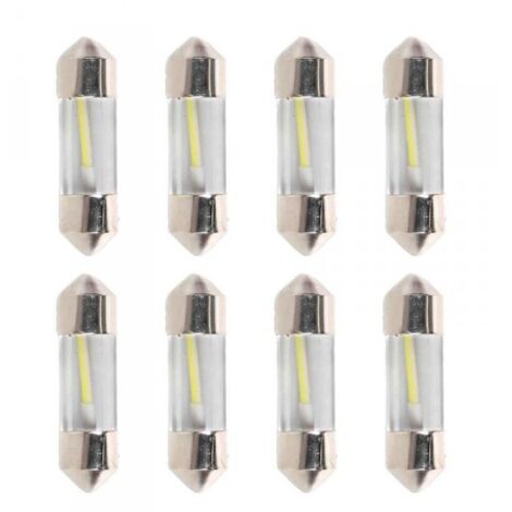 8 Pezzi Lampada Led Siluro 31mm T11 SV8.5 C5W C10W COB 12V 1W 100lm Bianco Freddo 6500K