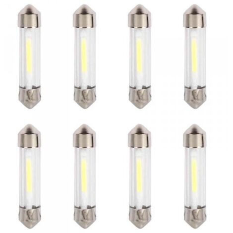 8 Pezzi Lampada Led Siluro 39mm T11 SV8.5 COB C5W C10W 12V 1W 100lm Bianco Freddo 6500K
