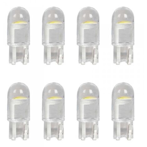 8 Pezzi Lampada Led T10 W5W 1 COB 12V 0.6W 60lm Bianco Freddo 6500K 23mm