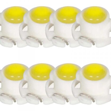 8 Pezzi Lampada Led T4.7 1 COB 12V 0.6W 40lm Bianco Freddo 6500K 9mm Luci Cruscotti e Strumentazioni