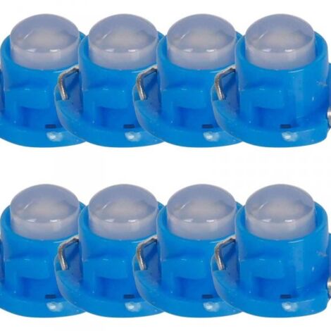 8 Pezzi Lampada Led T4.7 1 COB 12V 0.6W 40lm Luce Blu 9mm Luci Cruscotti e Strumentazioni
