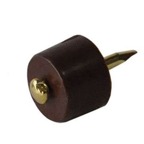 8 PEZZI - SUPPORTI REGGIPIANO IN PLASTICA MARRONE 11MM - COMPLETI DI CHIODO