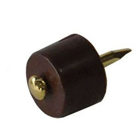 8 PEZZI - SUPPORTI REGGIPIANO IN PLASTICA MARRONE 11MM - COMPLETI DI CHIODO